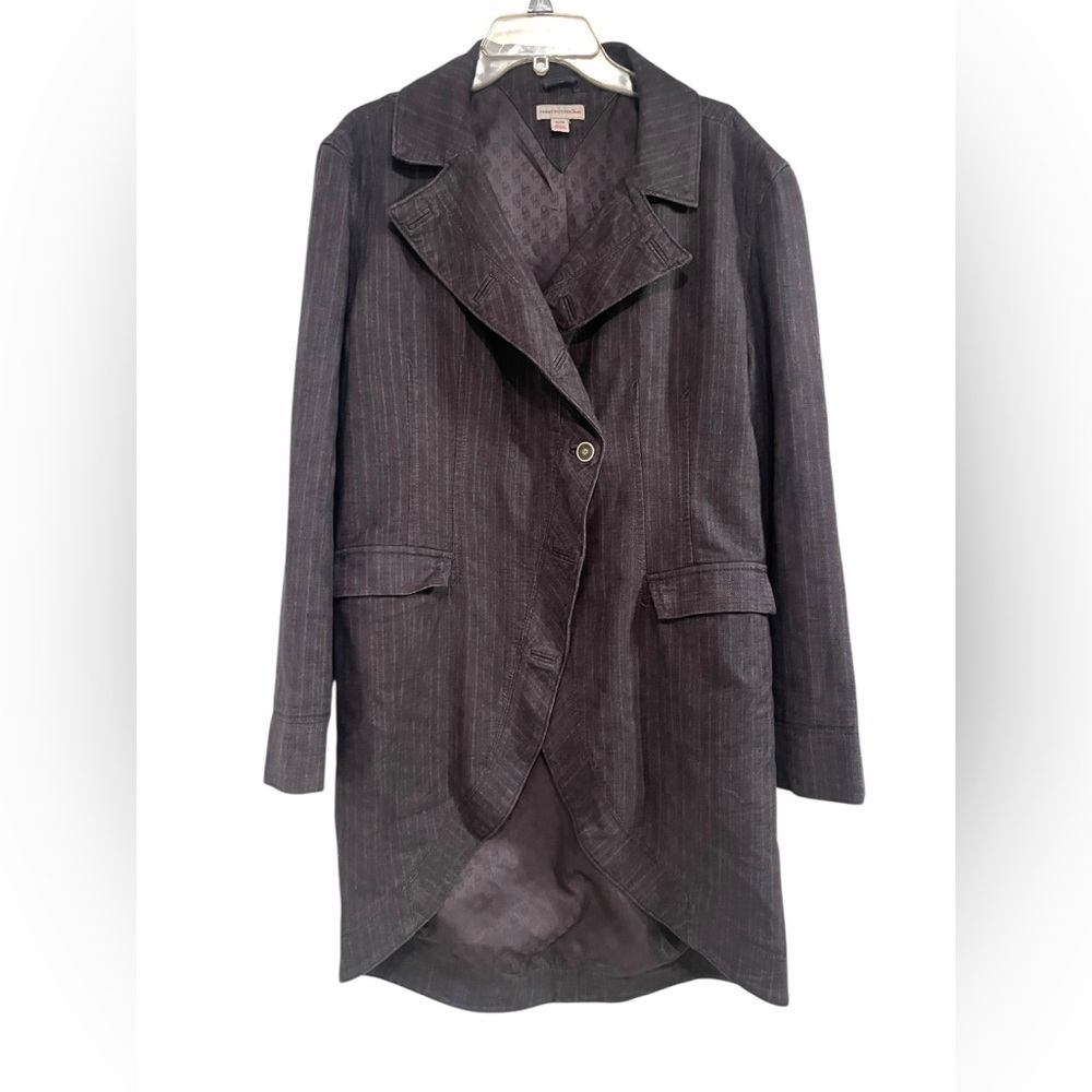 Tommy Hilfiger Vintage Women's Grey Denim Trench Coat Size XL
